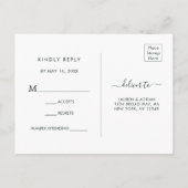 Trouw-RSVP in Roze Bloom Kleur Uitnodiging Briefkaart (Achterkant)