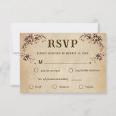 Trouw-RSVP in Victoriaanse bloemstijl RSVP Kaartje (Voorkant)