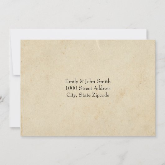 Trouw-RSVP in vintage stijl Kaart (Achterkant)