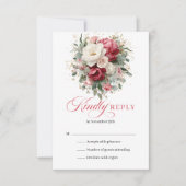 Trouw RSVP kaart Garden Rustic Red Blush (Voorkant)