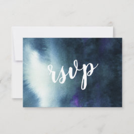 Trouw RSVP kaart in marineblauw goud met keuze voo