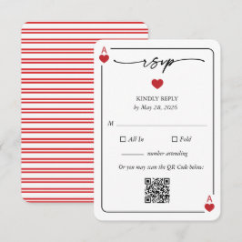 Trouw RSVP-kaart 'Lucky in Love' met QR-optie Kaart
