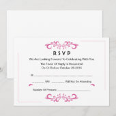 Trouw RSVP kaart met bloemen (Voorkant / Achterkant)