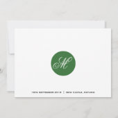 Trouw RSVP kaart met bosgroen cirkelmonogram (Achterkant)