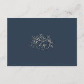 Trouw RSVP kaart met marineblauw QR-code en monogr (Voorkant)
