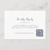 Trouw RSVP kaart met QR code en marineberg (Achterkant)
