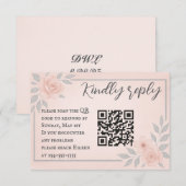 Trouw RSVP kaart met QR-code van Blushing Vows (Voorkant / Achterkant)