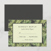 Trouw RSVP kaart met tropische palmbladeren (Voorkant / Achterkant)