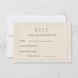 Trouw-RSVP-kaart met vergulde lijst | Passende tro RSVP Kaartje