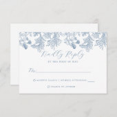 Trouw RSVP kaart met vintage bloemen (Voorkant / Achterkant)