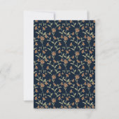 Trouw RSVP kaart Navy Blue Wildflower (Achterkant)