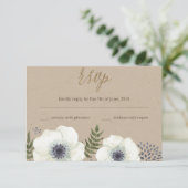 Trouw RSVP Kaart Summer Night Flowers (Staand voorkant)