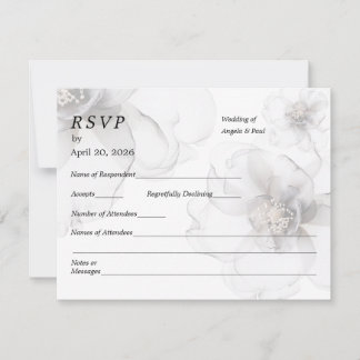 Trouw RSVP Kaart Zachte Bloemen