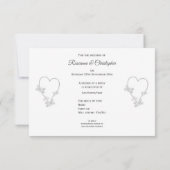 Trouw RSVP Kaart Zilver Hart Vlinders (Achterkant)