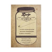 trouw-RSVP-kaarten in vintage metselpot