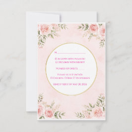 Trouw RSVP-kaarten met bloemen - Elegante antwoord