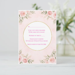 Trouw RSVP-kaarten met bloemen - Elegante antwoord
