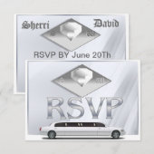 Trouw RSVP-kaarten met monogram Kaart (Voorkant / Achterkant)