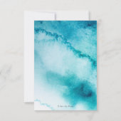 Trouw RSVP kaarten met turkoois waterverf (Achterkant)