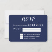 Trouw RSVP Kaarten Rond Navy Blauw Maritiem (Voorkant)