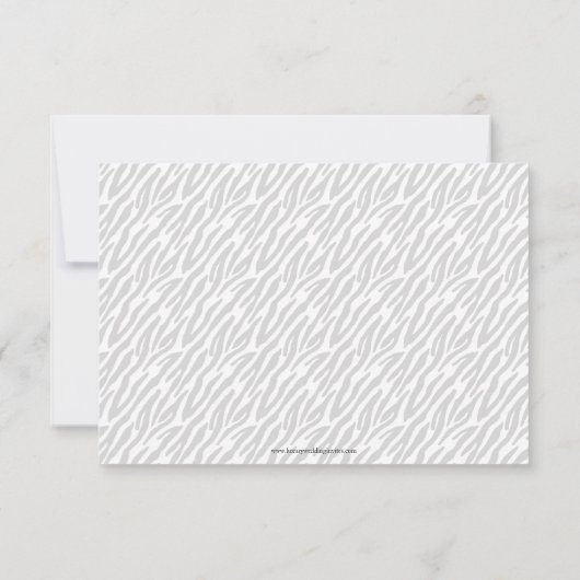 Trouw RSVP Kaarten Zwarte Zebra Patroon Monogram Kaartje (Achterkant)