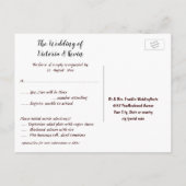 Trouw RSVP Kant en Parels Uitnodiging Briefkaart (Achterkant)