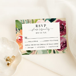 Trouw-RSVP Maaltijdkeuze met Bloemendesign in Bour RSVP Kaartje