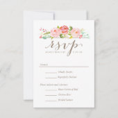 Trouw RSVP met menuopties in de vorm van een rozen (Voorkant)