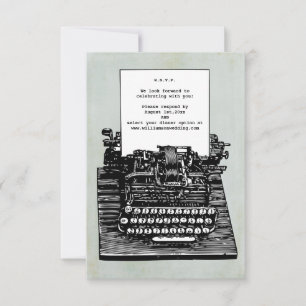 Trouw-RSvp met Oude Schrijfmachine RSVP Kaartje