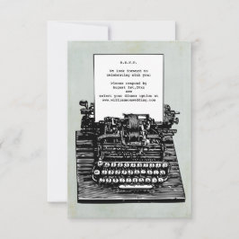 Trouw-RSvp met Oude Schrijfmachine RSVP Kaartje