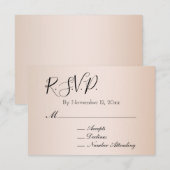 Trouw-RSVP met perzikroze crème Informatiekaartje (Voorkant / Achterkant)
