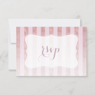 Trouw-RSVP met roze gouden strepen RSVP Kaartje