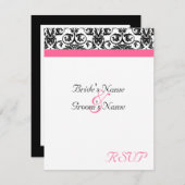 Trouw RSVP met Victoriaanse Fuchsia Bijpassend (Voorkant / Achterkant)