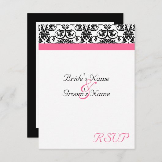 Trouw RSVP met Victoriaanse Fuchsia Bijpassend (Voorkant / Achterkant)