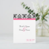 Trouw RSVP met Victoriaanse Fuchsia Bijpassende Kl (Staand voorkant)