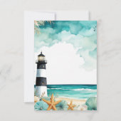 Trouw RSVP met vuurtoren in nautische stijl (Achterkant)