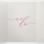 Trouw-RSVP Modern Eenvoudig Crème Roze Drieluik Kaart (Binnenkant midden)