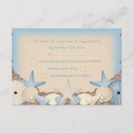 Trouw RSVP Mooie Tropische Strand Schelpen Kaartje