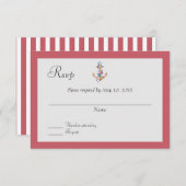 Trouw-RSVP Nautisch RSVP Kaartje (Voorkant / Achterkant)