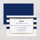 Trouw RSVP Nautische Navy Blauwe Witte Strepen (Voorkant / Achterkant)