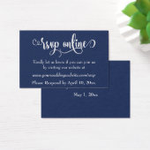 Trouw-RSvp online invoegen Wit script & Navy, 10 Visitekaartjes (Bureau)