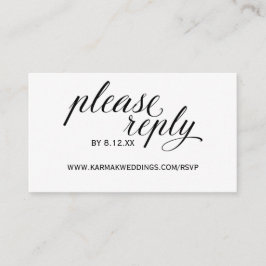 Trouw RSVP Online Kaarten | Elegante Krullen Zwart
