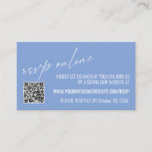 Trouw RSVP Online QR Code Periwinkle Blauw Informatiekaartje (Voorkant)