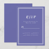 Trouw RSVP Periwinkle Blauwe Chic Moderne Minimali (Voorkant / Achterkant)