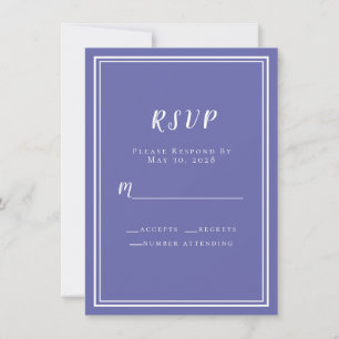 Trouw RSVP Periwinkle Blauwe Chic Moderne Minimali