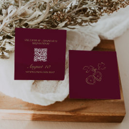 Trouw RSVP QR-code geïllustreerd hangertje monogra Informatiekaartje