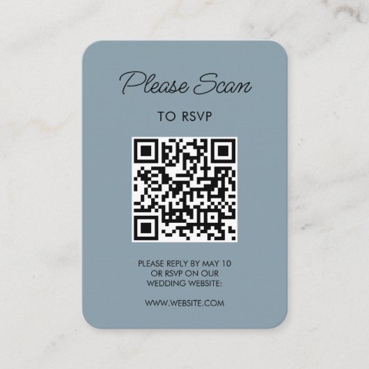 Trouw RSVP QR Code Modern Minimalistisch Eenvoudig Informatiekaartje (Voorkant)