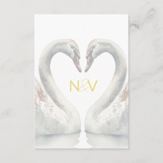 Trouw RSVP QR-codekaart met Zwanen Informatiekaartje (Voorkant)