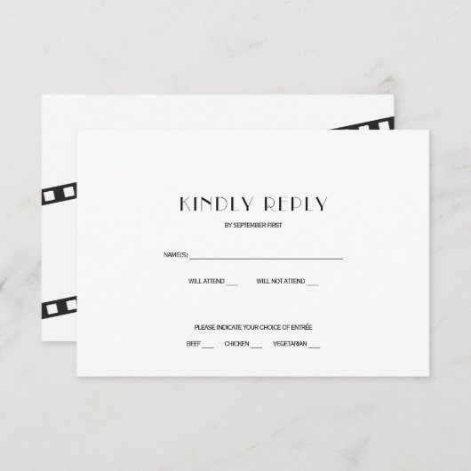 Trouw RSVP-reactie uitnodiging filmstrook (Voorkant / Achterkant)