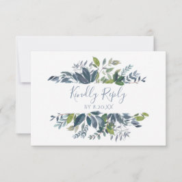 Trouw RSVP-reactiekaart groen - Stofblauw RSVP Kaartje